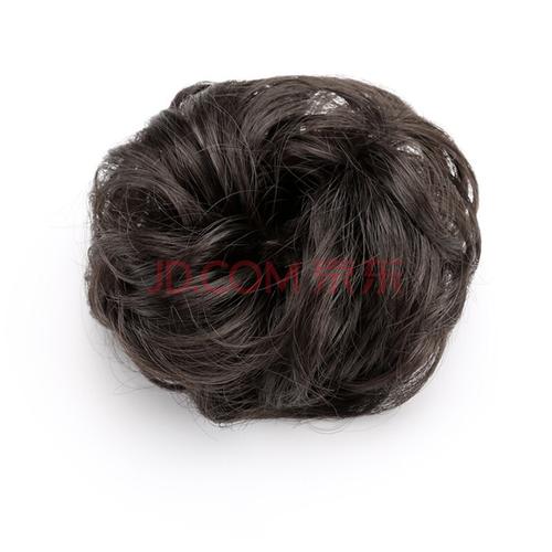 女丸子头发夹花苞头发包发圈仿真皮筋发绳蓬松自然色盘发工具美发饰品